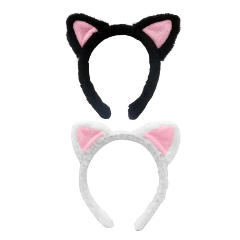 NWT Cat Ears Plush Fuzzy Headband Halloween Costume Cute